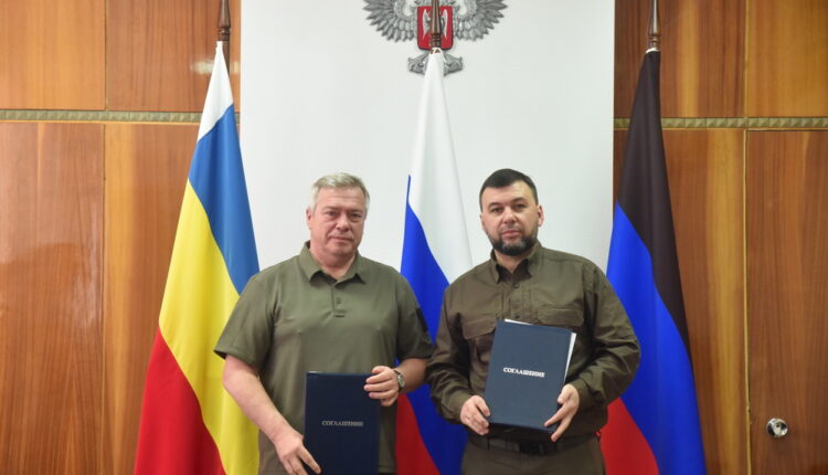 Денис Пушилин и Василий Голубев подписали соглашение о сотрудничестве между ДНР и Ростовской областью